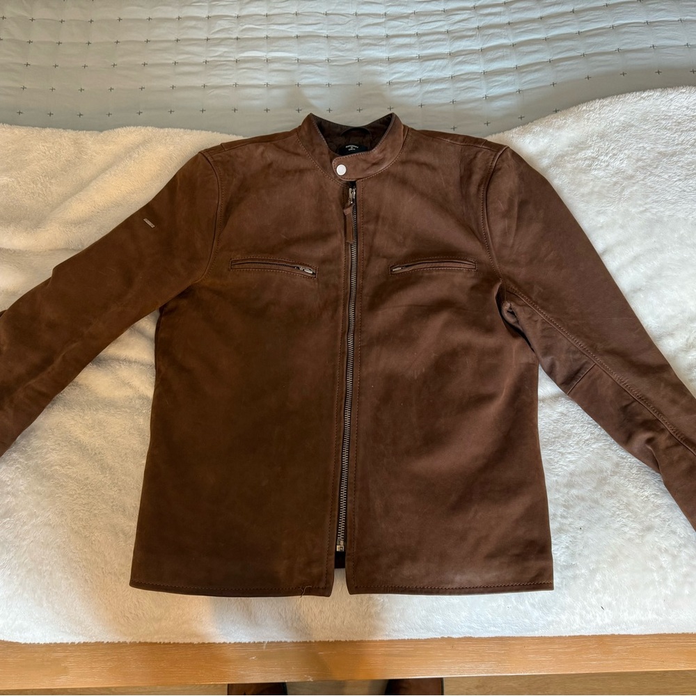 Superdry Men's Brown Nubuck Leather Jacket